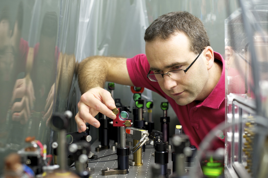 Aldo Antognini in the laser lab