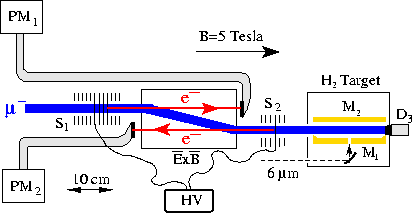 Entrance detectors and gas target inside the 5 T solenoid.