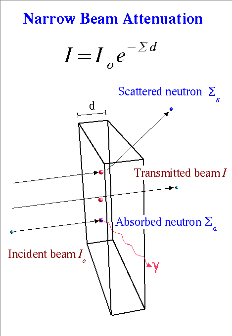 Figure 3: Neutron scattering and capture interaction probabilities.