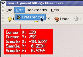 x10sa beam alignment clara preferences menu.png