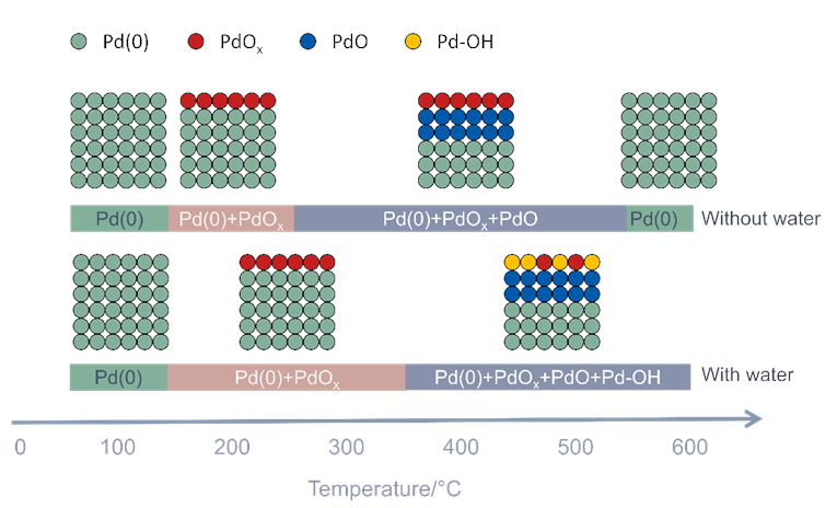 Role of water in the oxidation of methane on Palladium foil