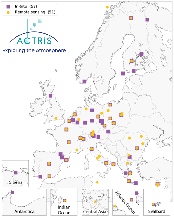 ACTRIS Aerosol Observation Network (Source: www.actris.eu)