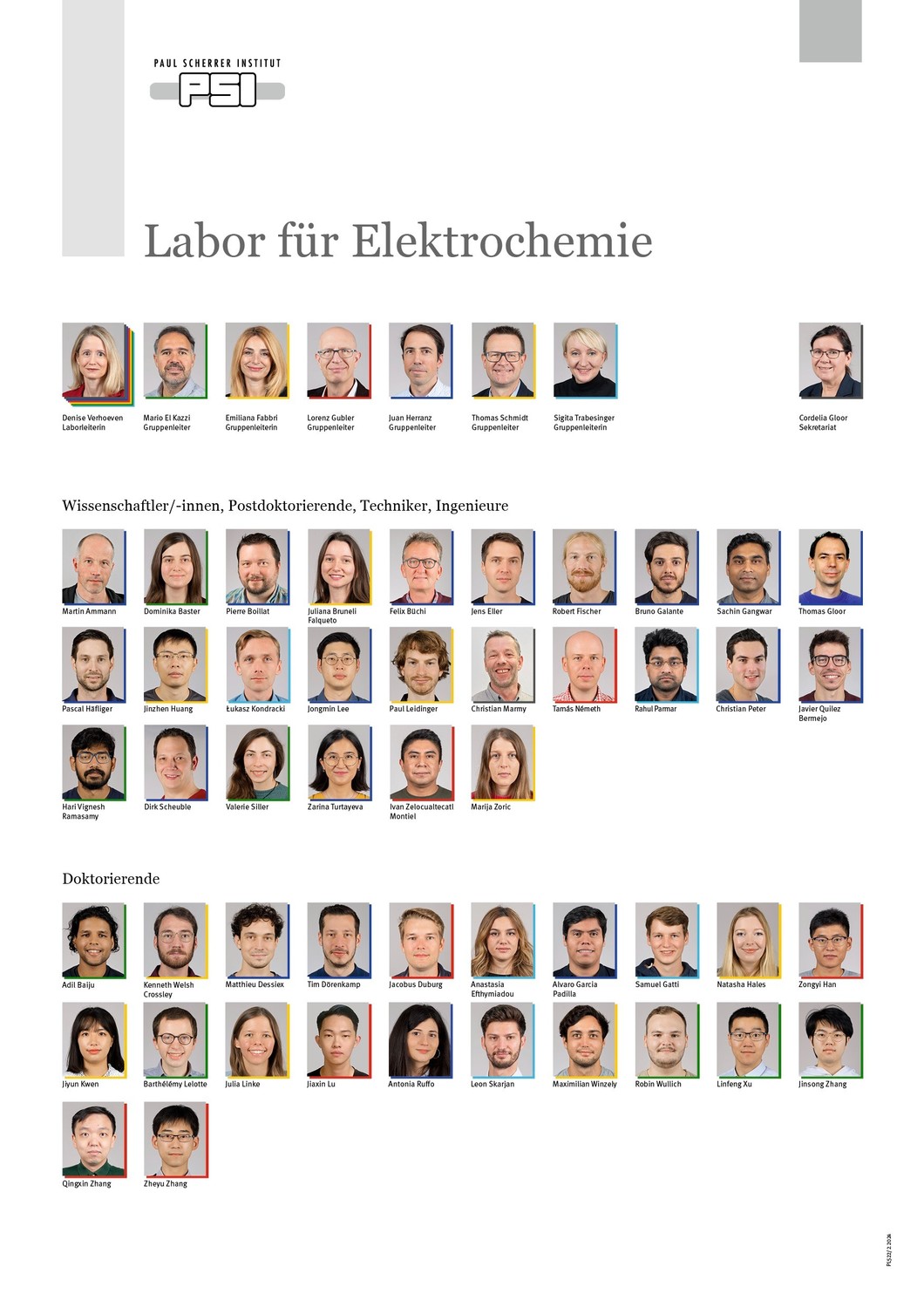Members of the PSI Electrochemistry Laboratory as of February 2024