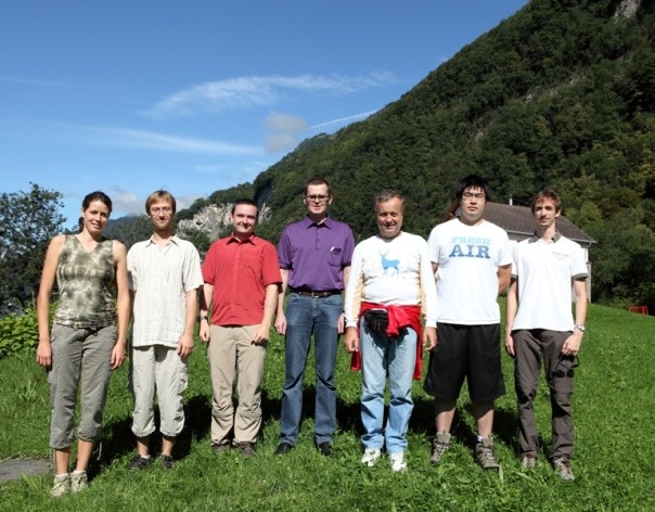 FAST in August 2011 (LRS Outing). Left to right: Aurelia Chenu, Stevan Pilarski, Jiri Krepel, Konstantin Mikityuk, Sandro Pelloni, Kaichao Sun, Carlo Fiorina.
