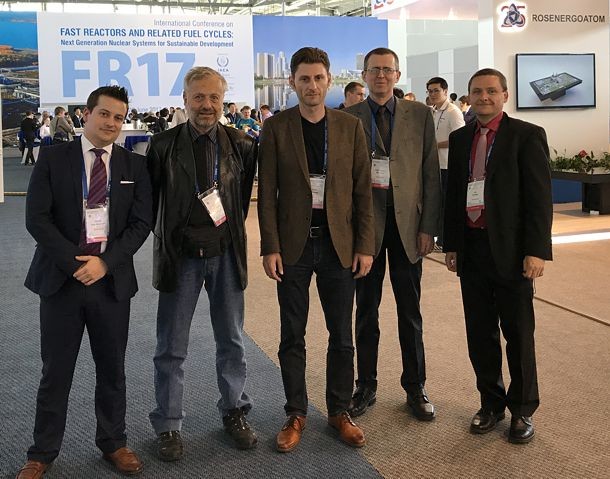 FAST in June 2017 (At the FR17 conference in Yekaterinburg, Russia). Left to right: Boris Hombourger, Sandro Pelloni, Emil Fridman (HZDR), Konstantin Mikityuk, Jiri Krepel.