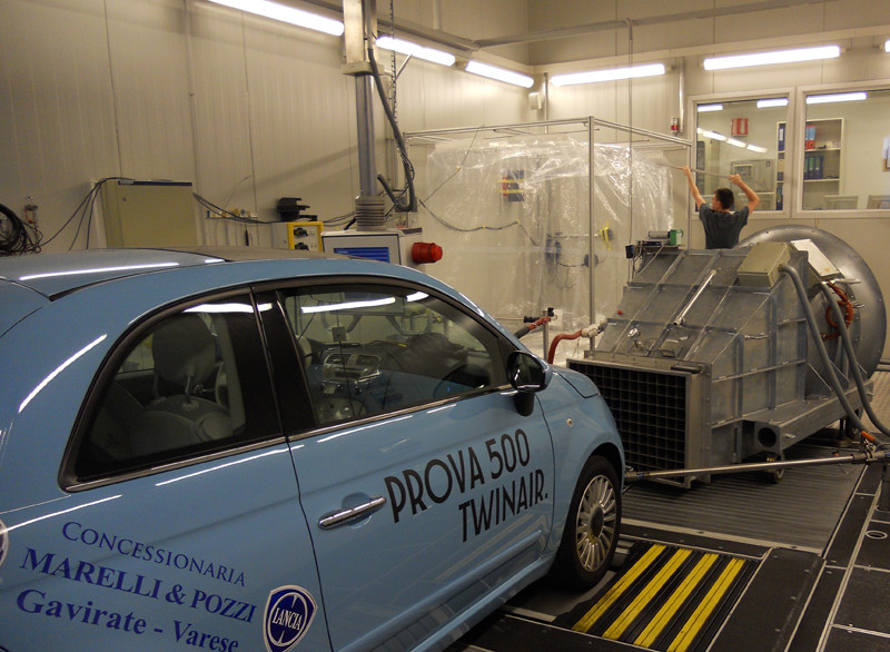 Using the mobile smog chamber to investigate primary aerosol emissions and secondary aerosol formation from a gasoline car at the European Union Joint Research Centre (JRC) Vehicle Emissions Laboratory, 2011.