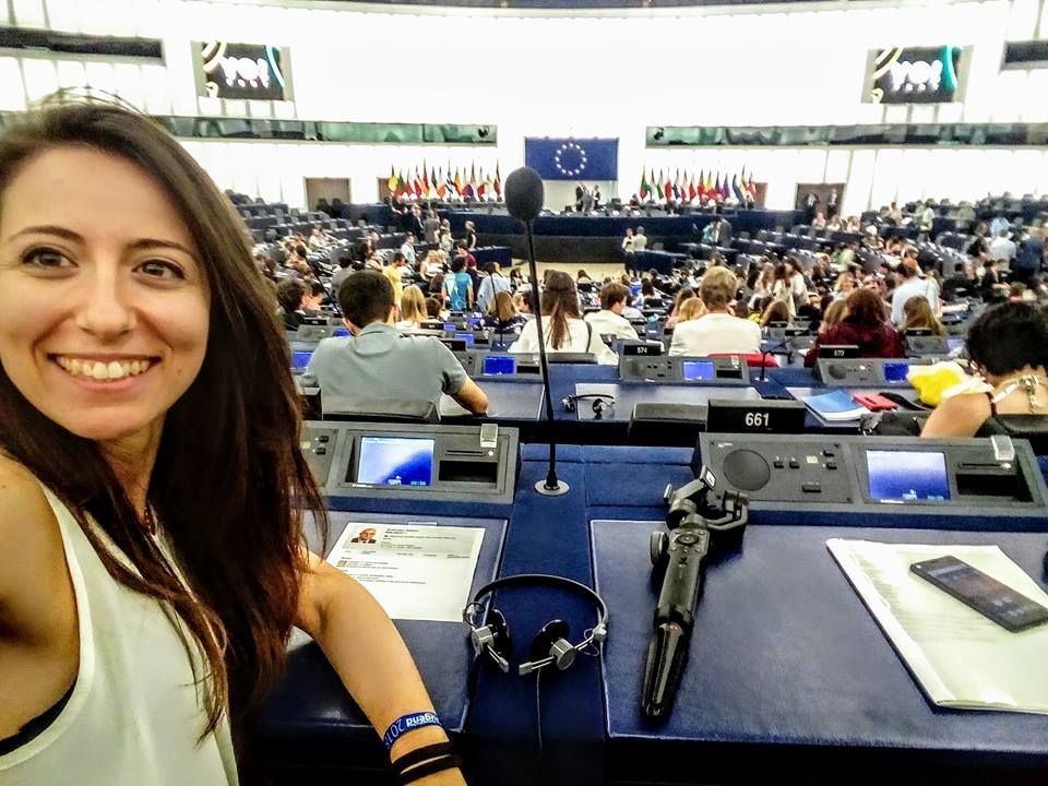 A glimpse of the plenary room of the European Parliament