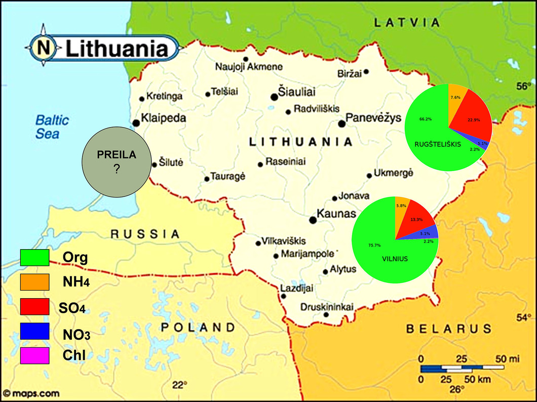 Sampling sites in Lithuania