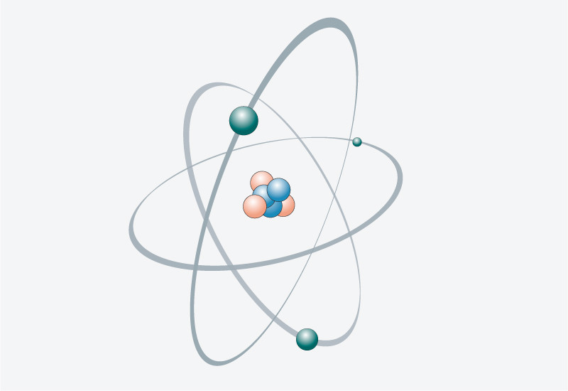 In der Natur kommen Neutronen in Atomkernen gebunden vor (In der Grafik blau dargestellt).