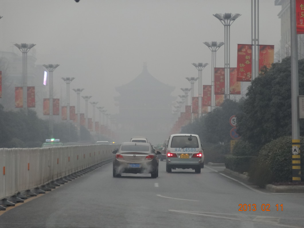 A Xi'an, à l'ouest du pays, les émissions des véhicules aussi contributent substantiellement à la pollution particulaire. Photo: Institut Paul Scherrer.