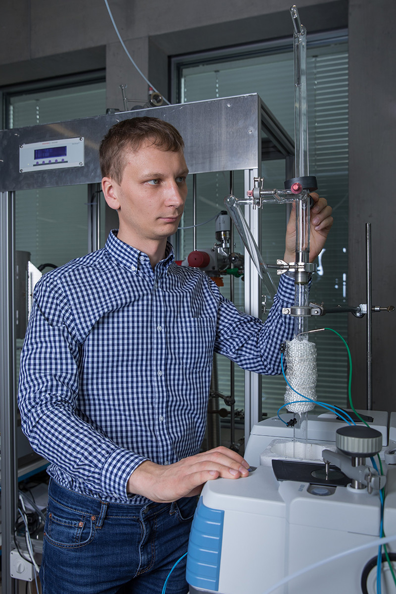 Vitaly Sushkevich, Erstautor der Science-Studie, in seinem Labor. (Foto: Paul Scherrer Institut/Mahir Dzambegovic)