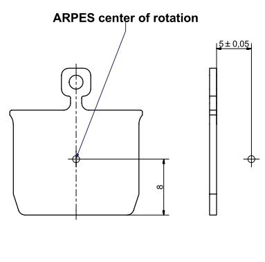 Fig. 1: Center of rotation in the ARPES chamber with respect to the sample plate.