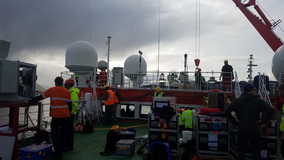 setting up on Polarstern