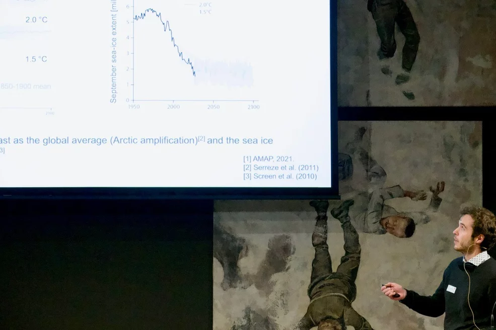 Andreas Baccarini Presenting his work at the price ceremony. Photo: A. Jordi (SCNAT).