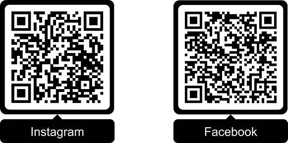 QR-Codes für die Social Media Kanäle des Besucherzentrums