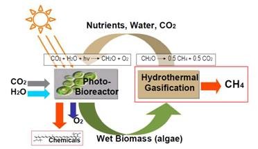 Figure 1: Closed-loop system for biomethane production from microalgae (SunCHem project).