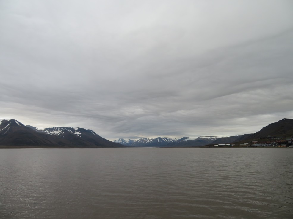 Low clouds over the Fjord of Longyearbyen