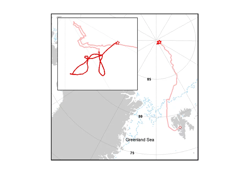 Cruise track and drift until 29 August 2018