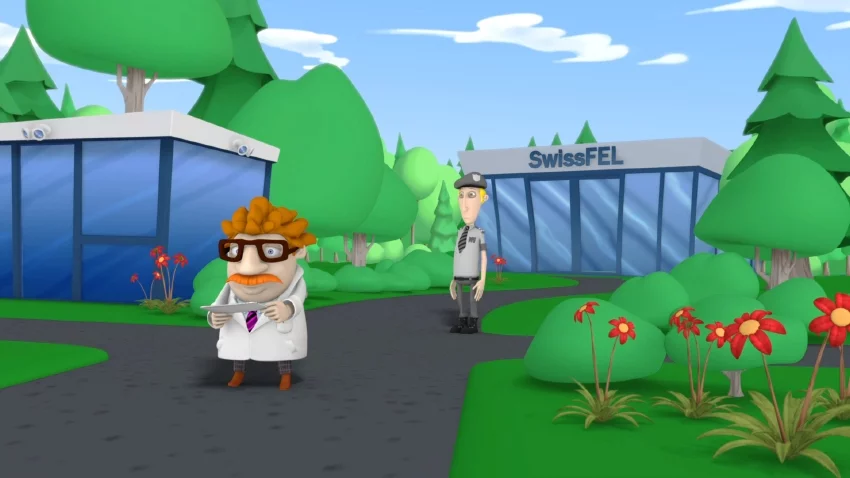 Professor Femto auf dem Weg zur Arbeit.  Video anschauen