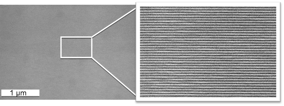 SEM images of high resolution nanostructures