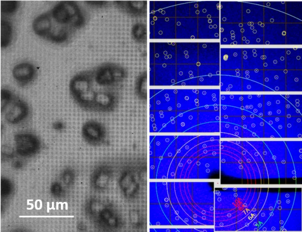 microcrystals and diffraction image 