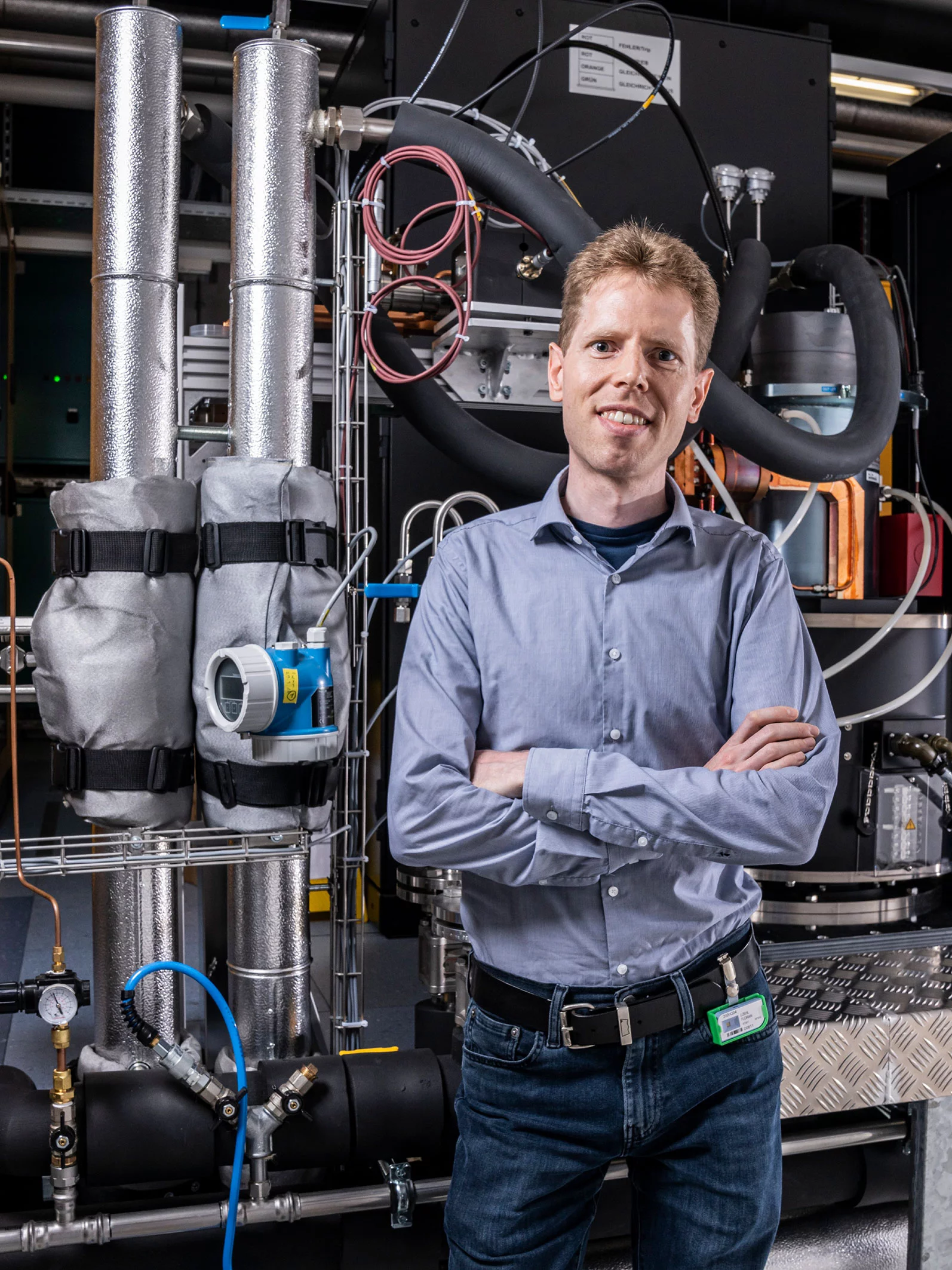 Florian Löhl in the gallery above the accelerator tunnel.