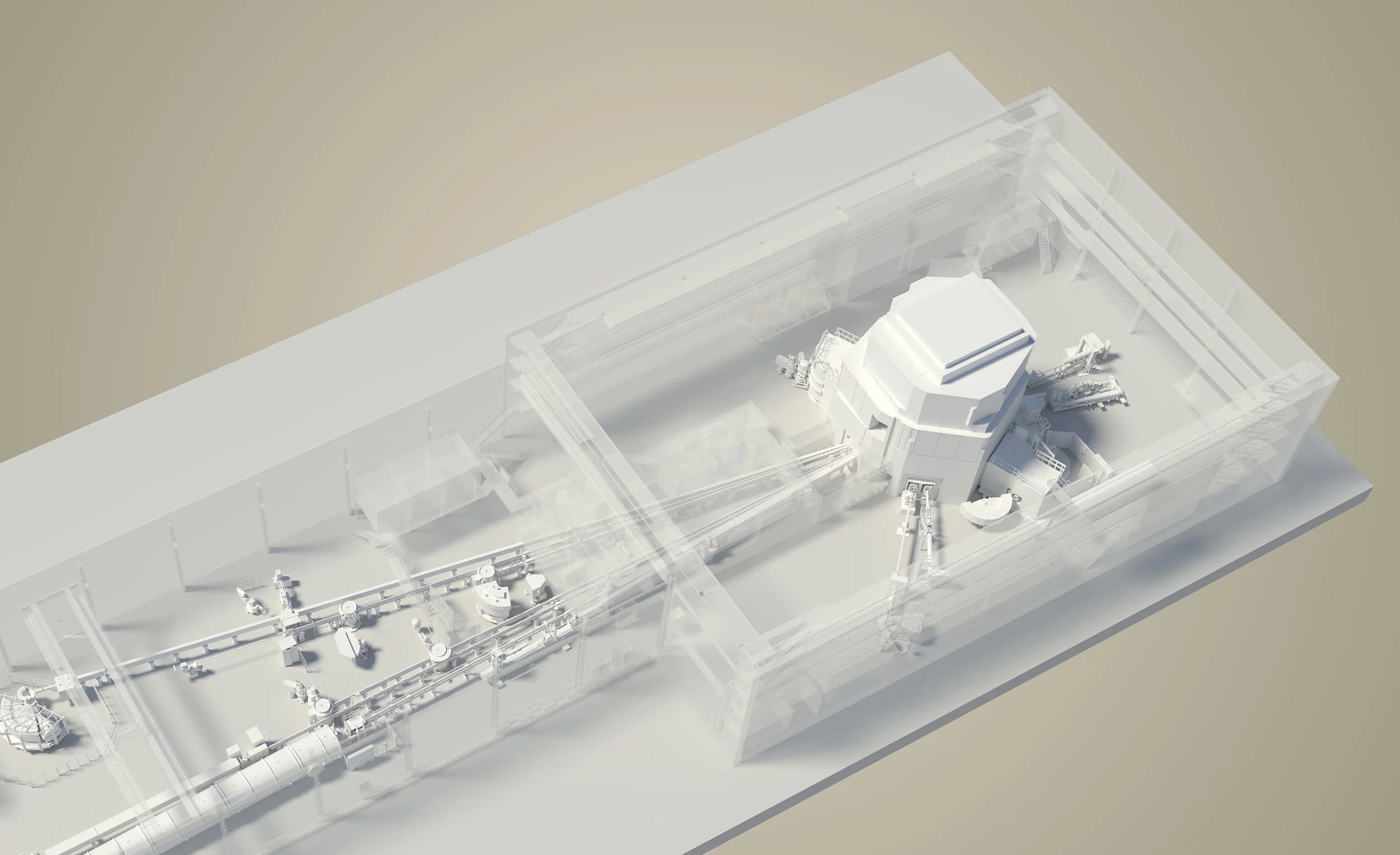 Ce graphique 3D montre l’installation SINQ, qui sert à la fabrication de radionucléides à des fins médicales. 