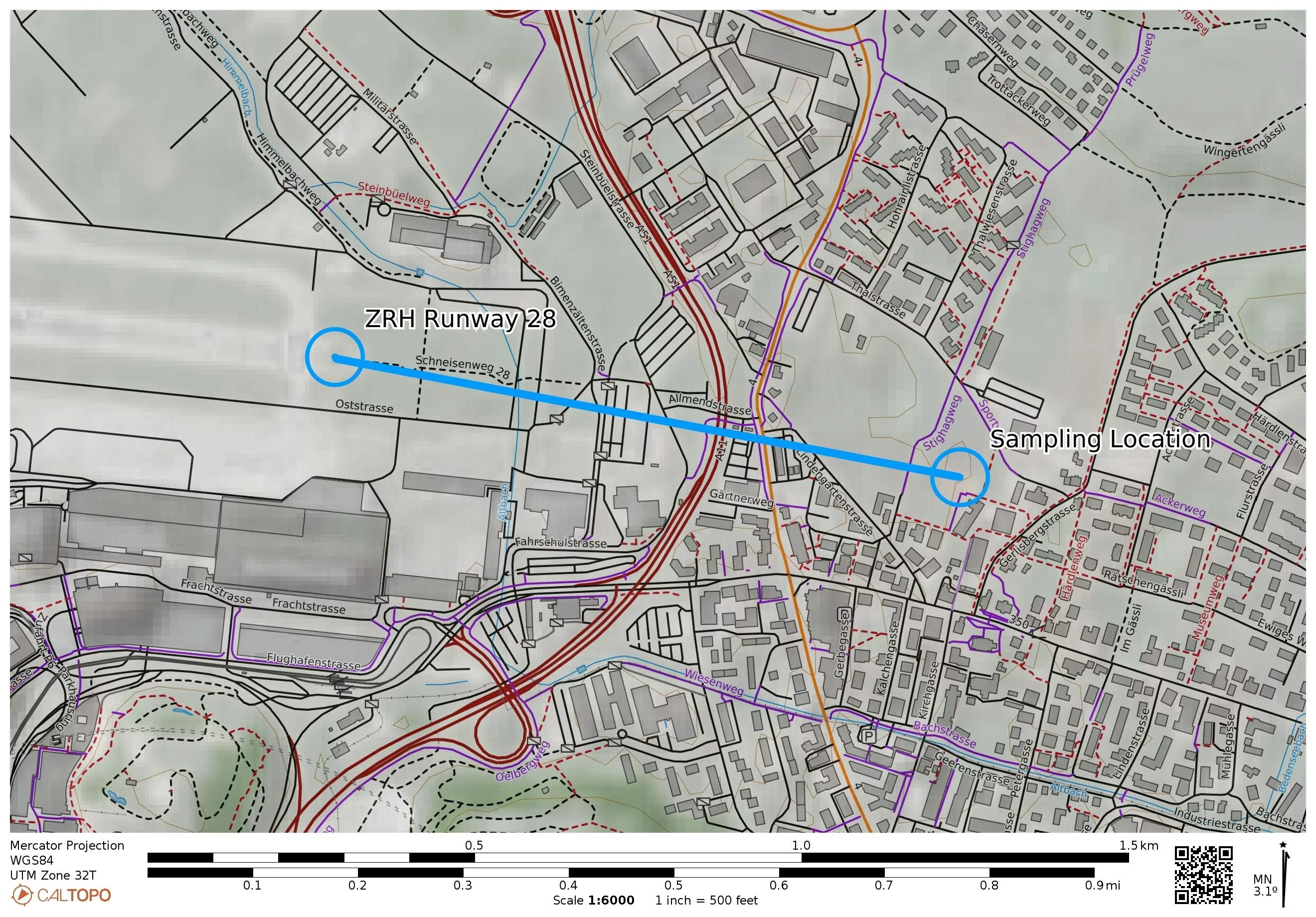 zurich_airport_sampling_location_map