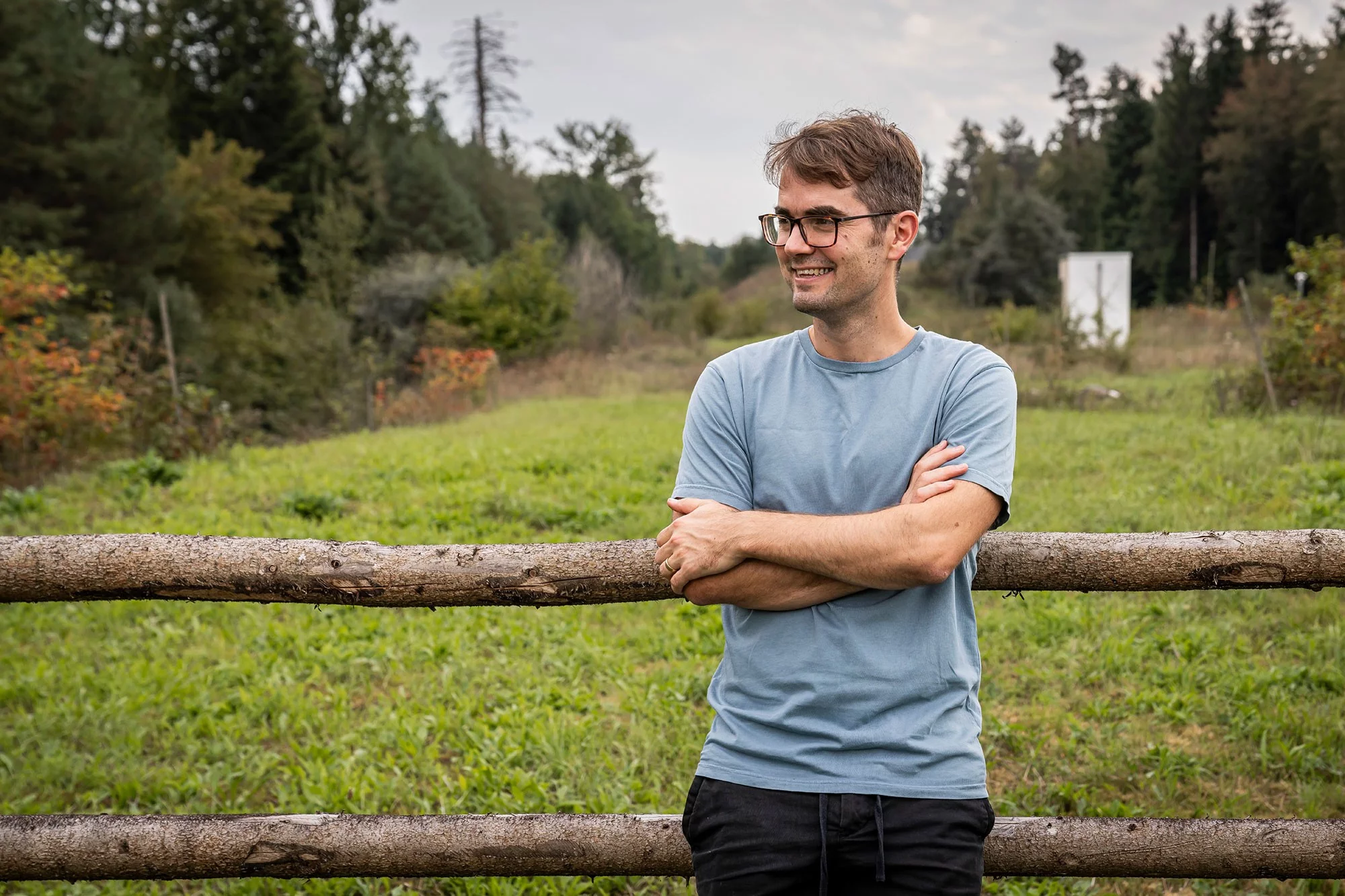 John Beale on top of SwissFEL. The large research facility SwissFEL is 740 metres long and up to 50 metres wide in some places.