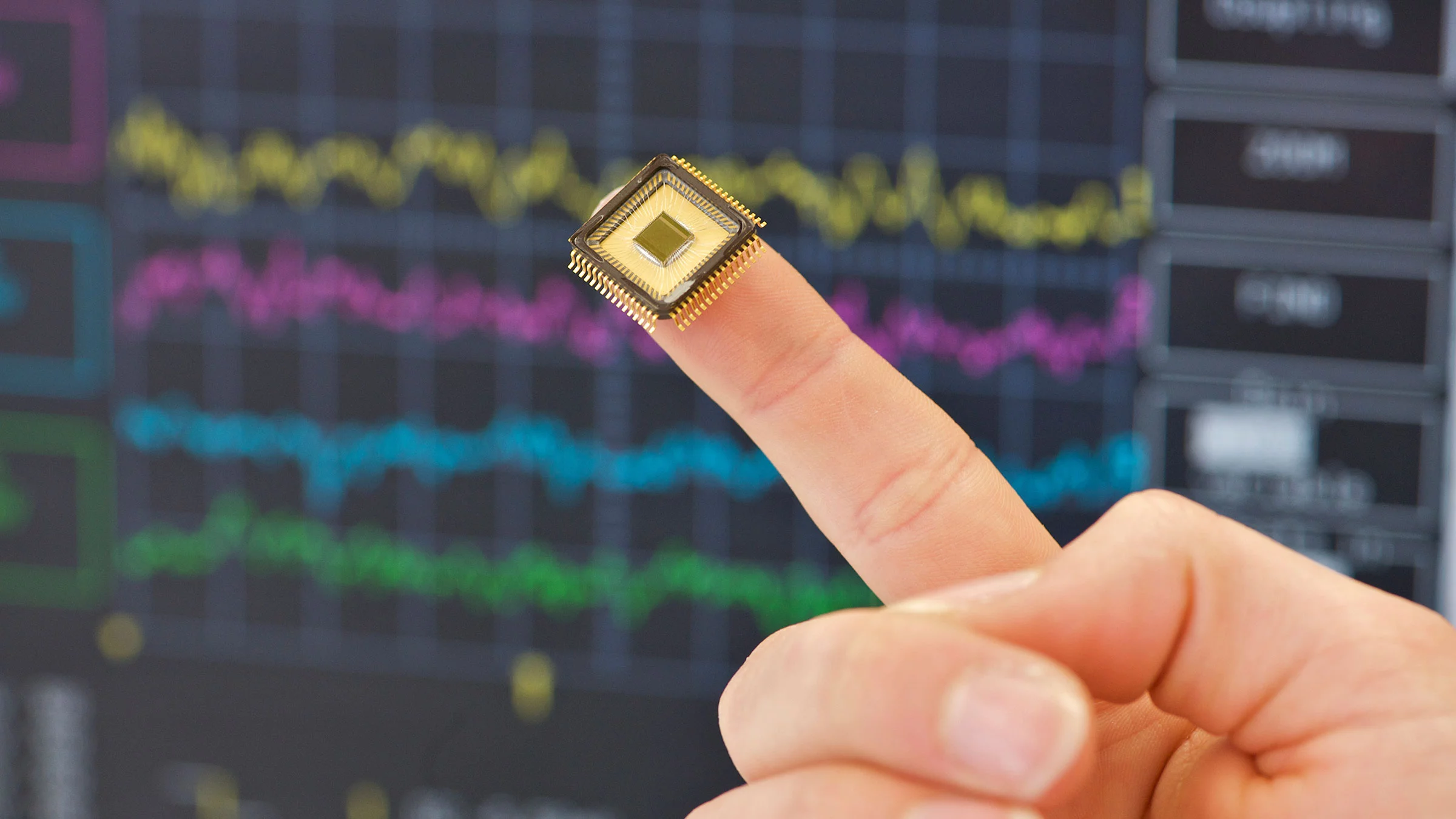 DRS4, ein hochpräziser Elektronikchip.