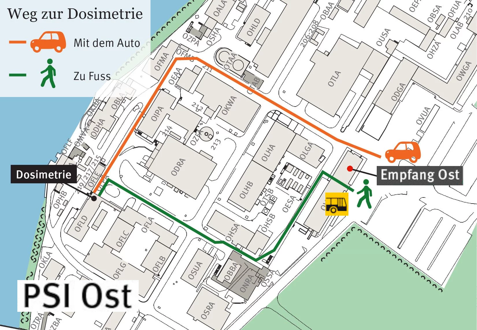 Weg zur Dosimetrie PSI Ost