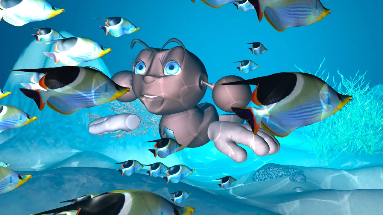 Bild aus dem 3-D-Film In 80 Millionen Jahren um die Welt.