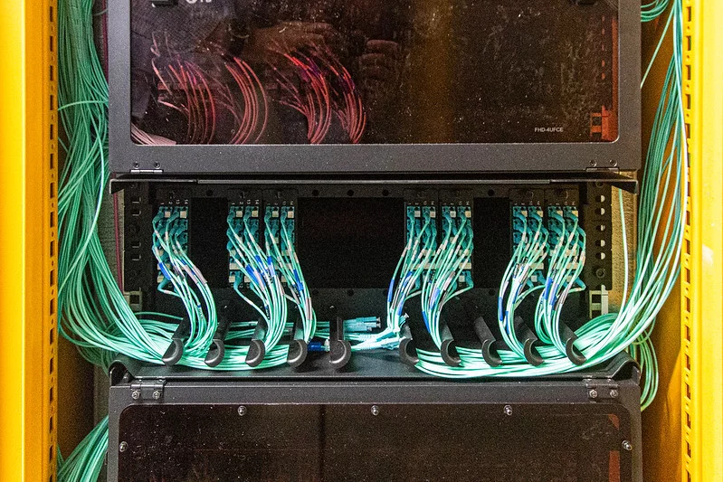 Mu3e data fibre fanout rack