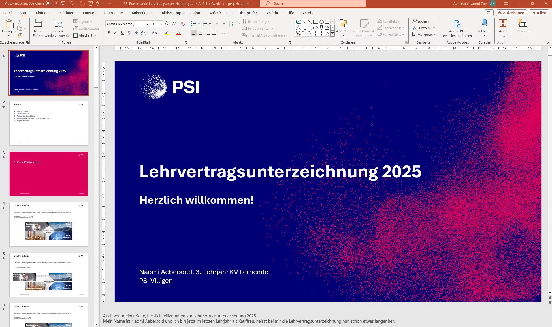 Vortrag Vertragsunterzeichnung