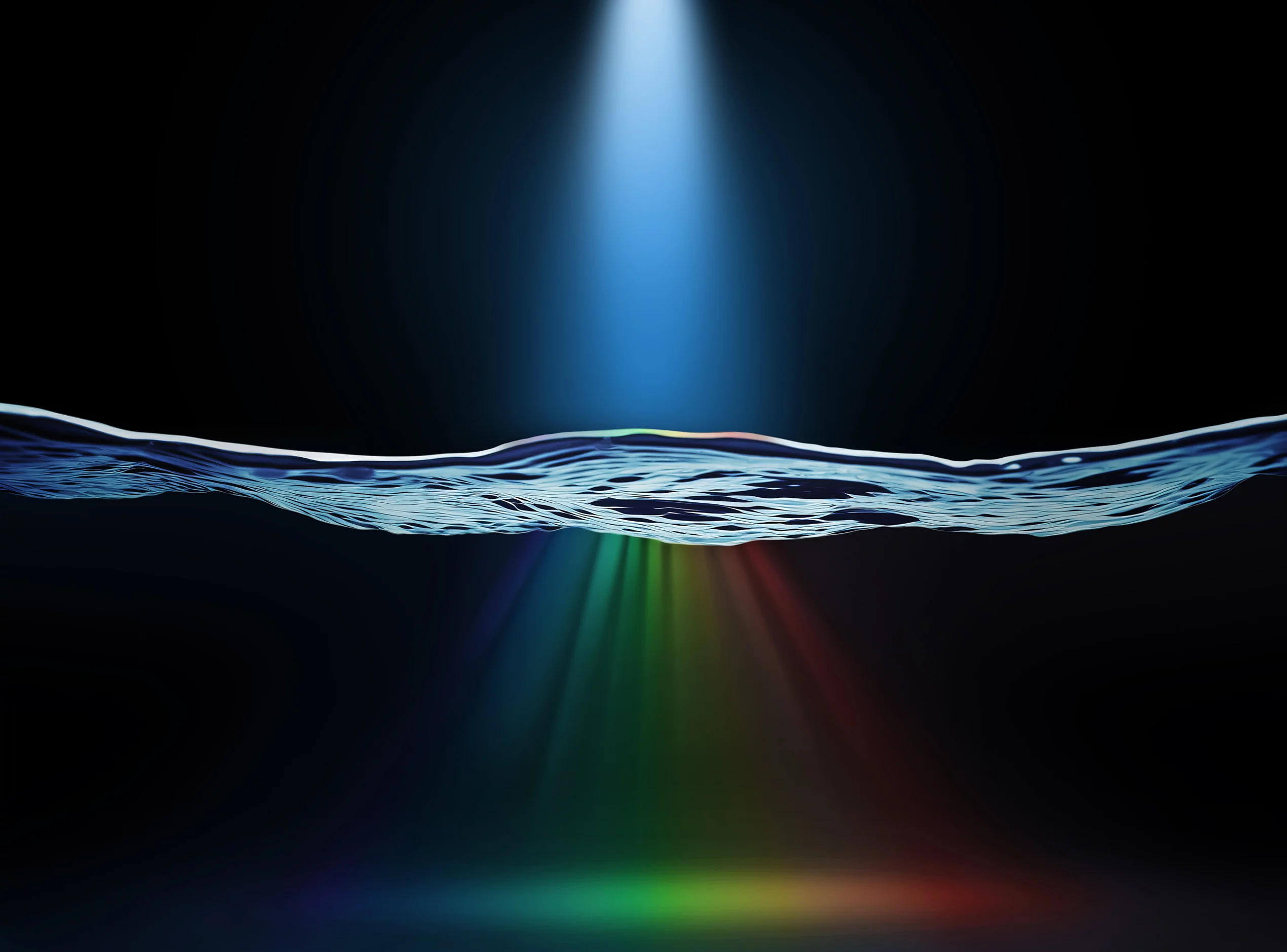 Light shining through a thin water sheet