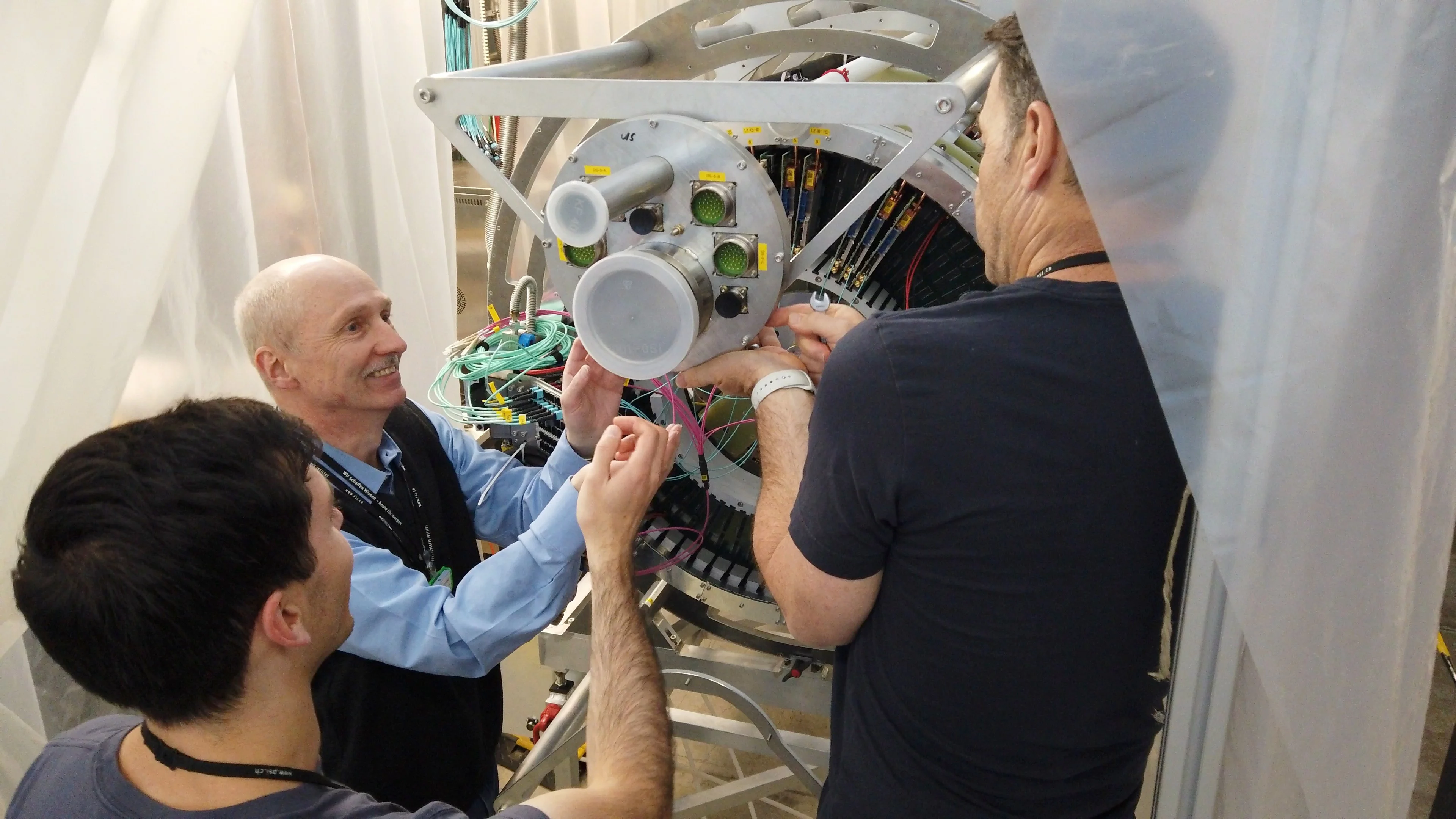 Mu3e detector being readied for craning