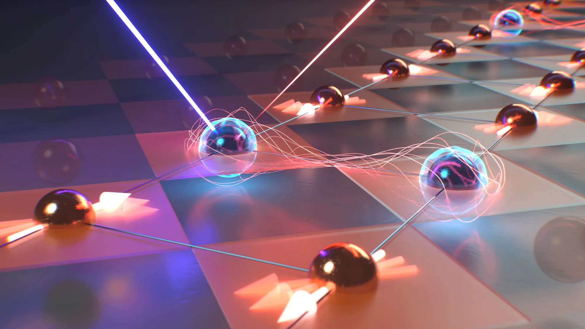 Laser pulses trigger electronic changes in a cuprate ladder, creating long-lived quantum states that persist for about a thousand times longer than usual. (Brad Baxley/Part to Whole)