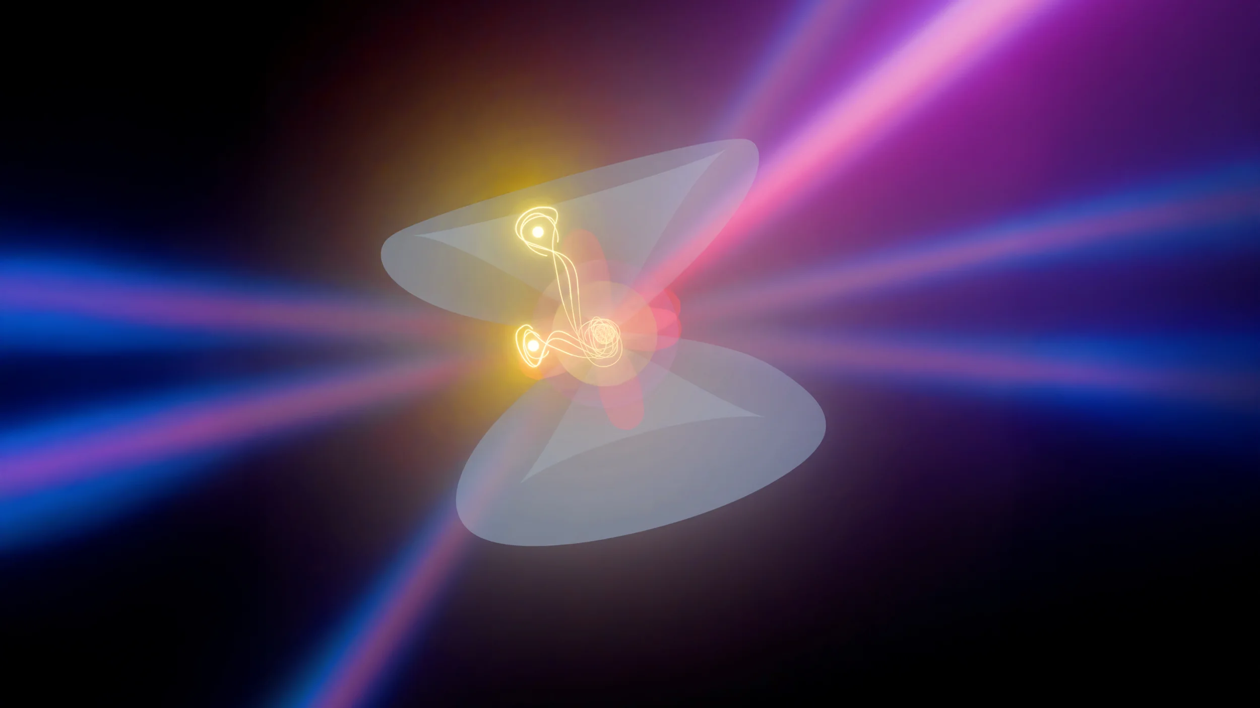 Künstlerische Darstellung der Röntgen-Vierwellenmischung