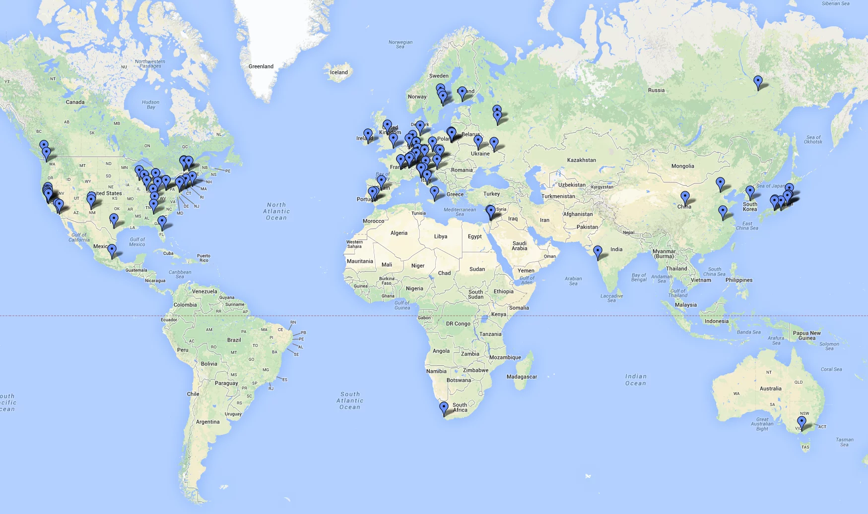 Distribution of the DRS4 chip around the world