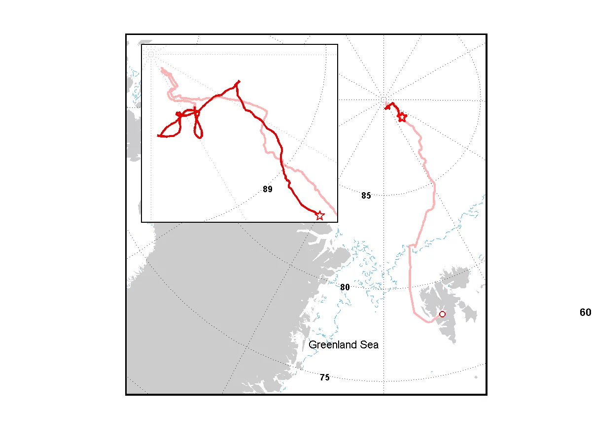 Cruise track and drift until 09 September 2018, credit: Ian Brooks