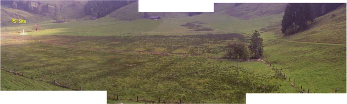 Photograph of the experimental site Hinterseeboden (southwestern part of Seebodenalp). The view is towards southeast.