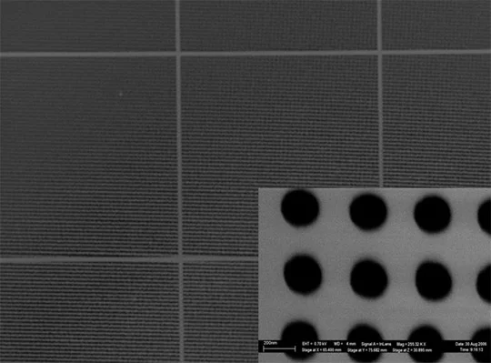Nanopore arrays in a silicon nitride membrane