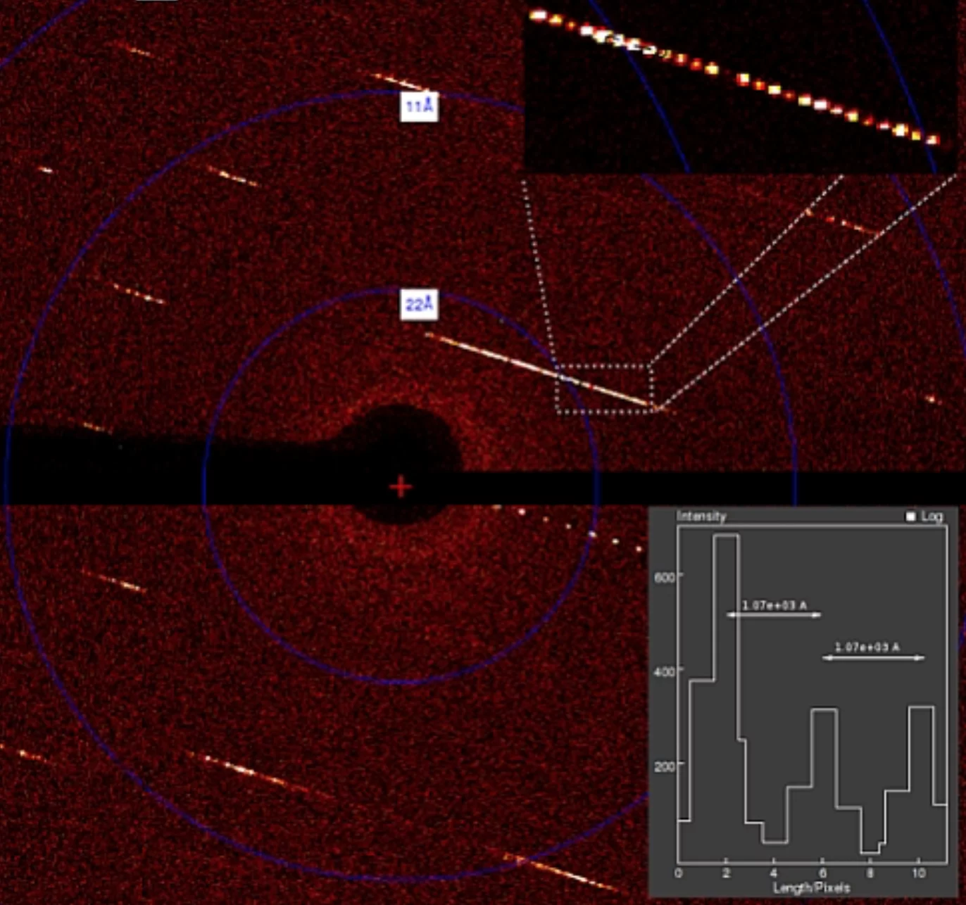 Individual diffraction spots resolved for crystal with unit cell of 1000 Å. (Arnau Casañas, Paul Scherrer Institute)
