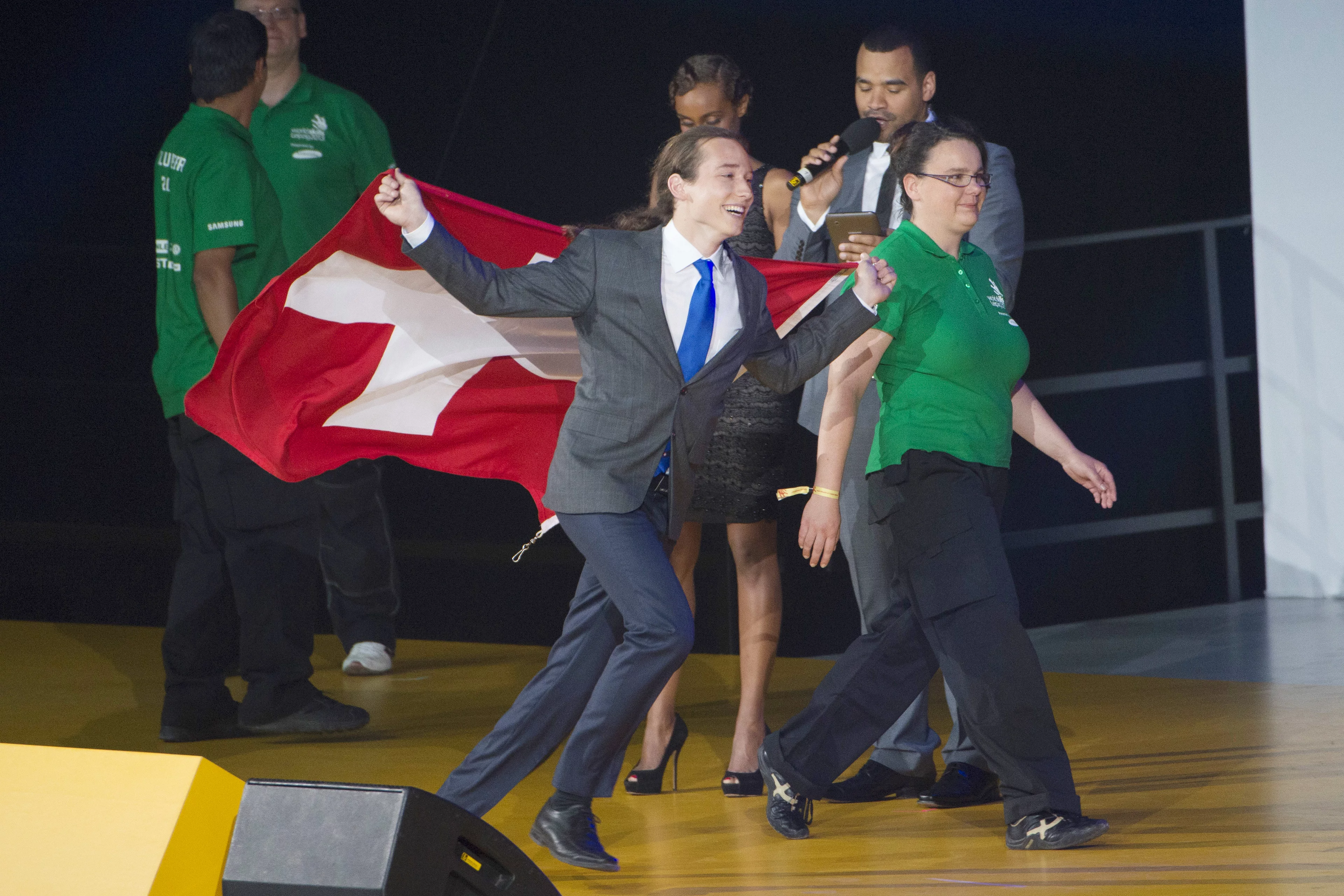 Silvan Melchior, Elektronik-Lernender vom PSI, bei der Weltmeisterschaft der Berufslernenden in Leipzig.