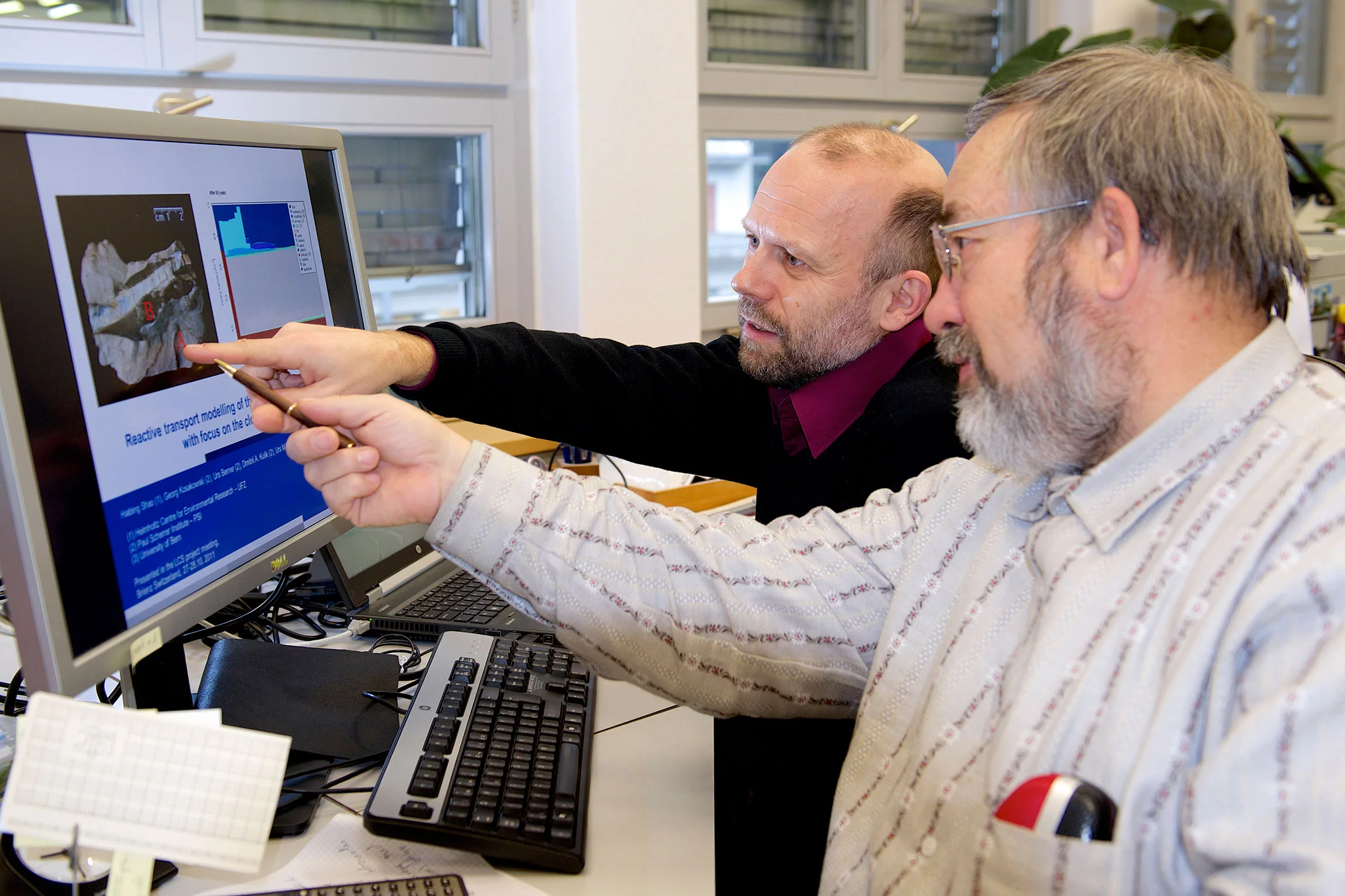 Georg Kosakowski et Urs Berner (Photo: Institut Paul Scherrer/Frank Reiser)