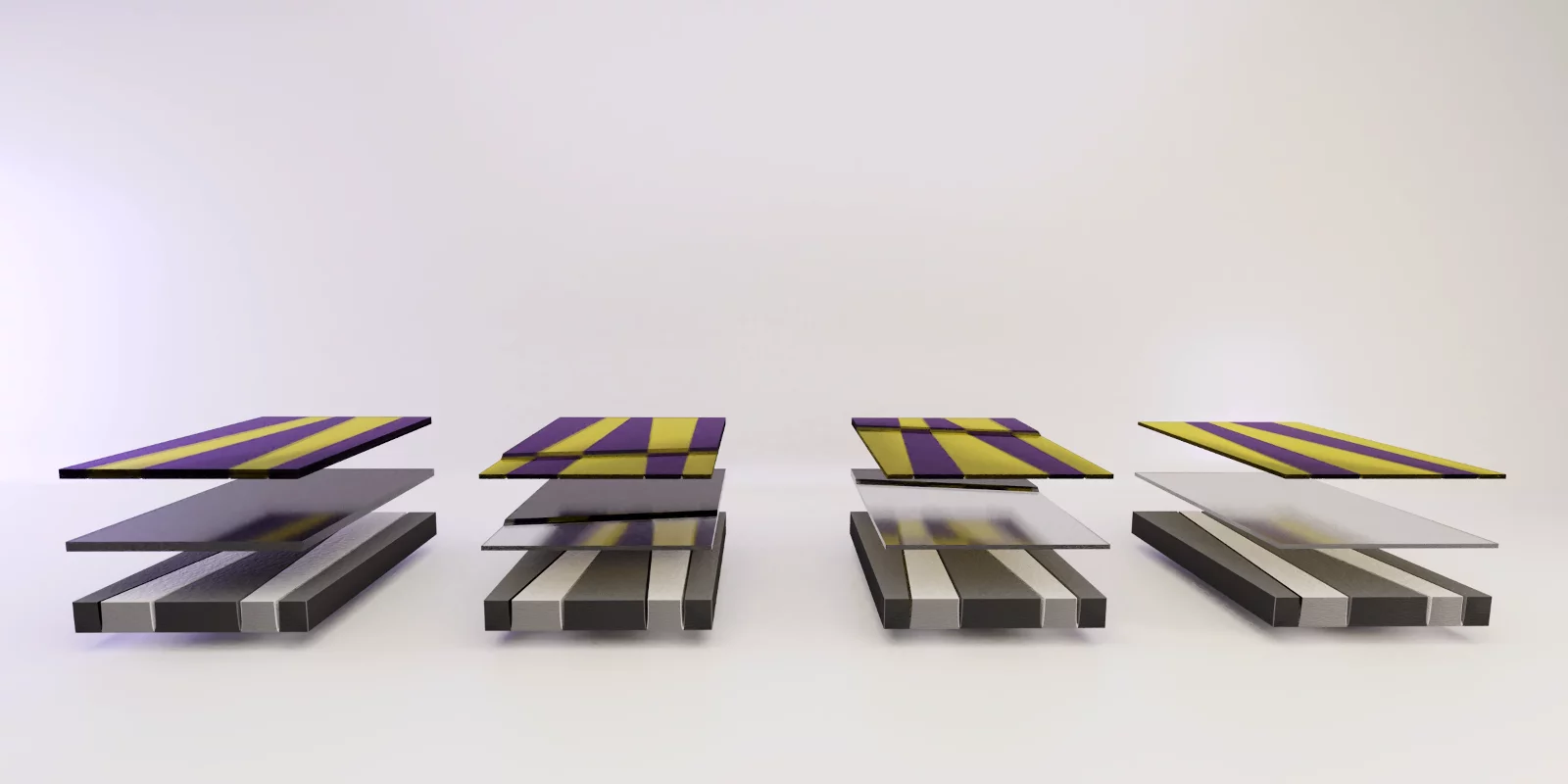 General framework explaining magnetoelectric inversion of domain patterns: one parameter contains the information about the domain pattern (bottom layer), and a second parameter (middle layer) can be switched. That switching leads then to an inversion of the entire pattern (top layer). (Image: Naëmi Leo)
