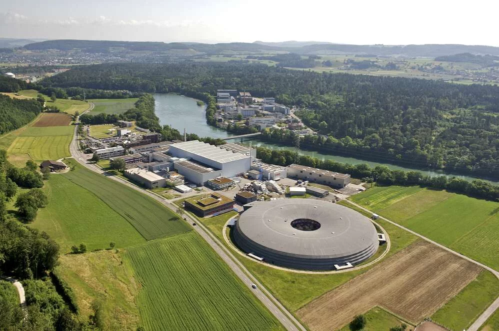 bird's eye view of PSI with the SLS in front