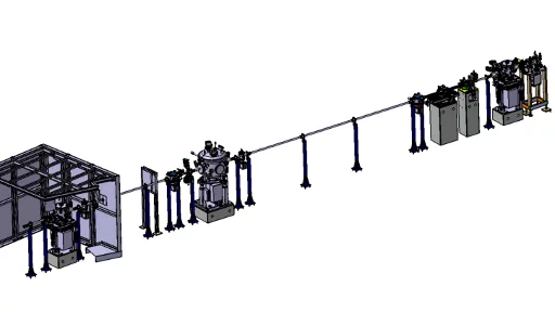 Figure 2: 3D rendering of the optics segment of the beamline.