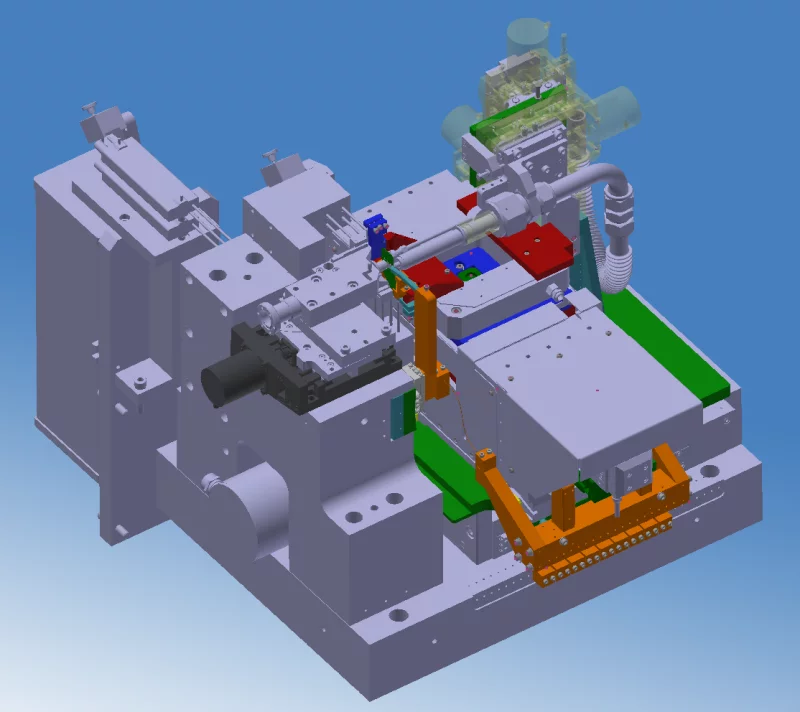 3D rendered model of the in-vacuum components of the PolLux STXM endstation.