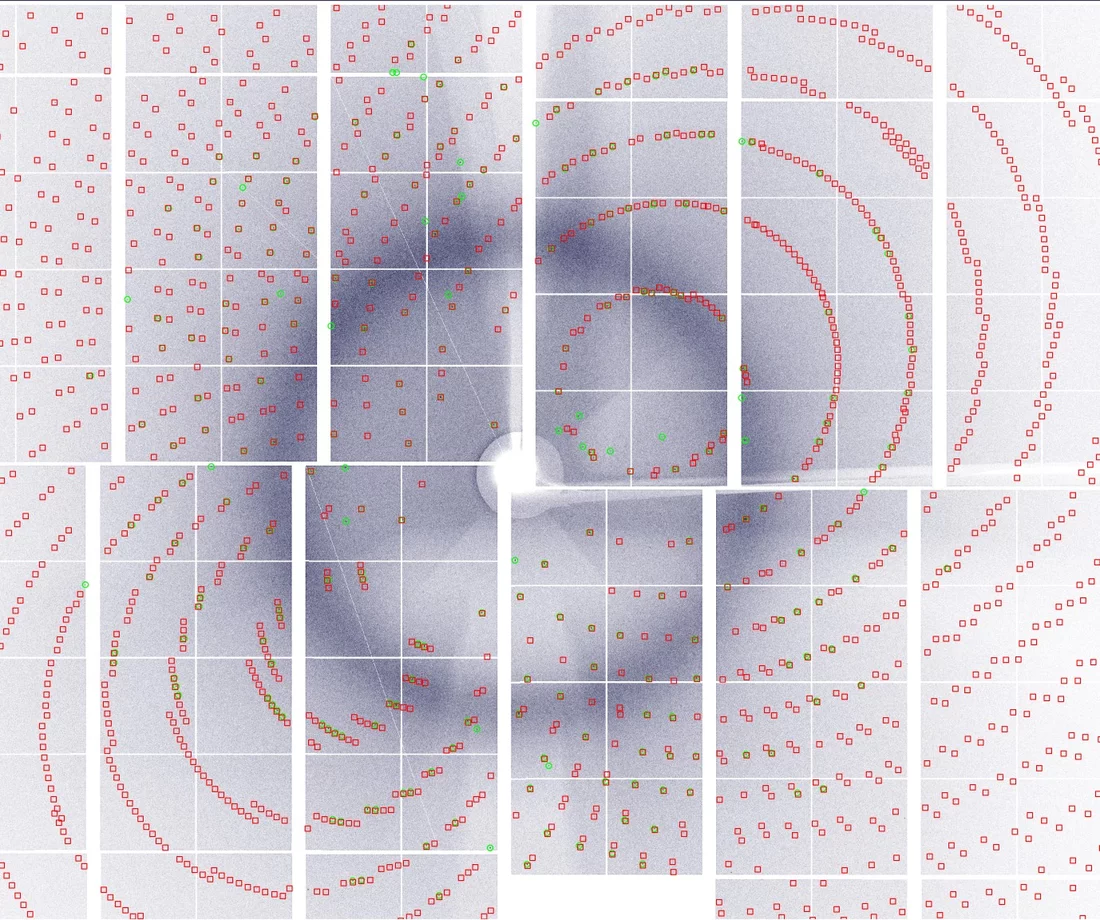 Diffraction pattern from a protein crystal 